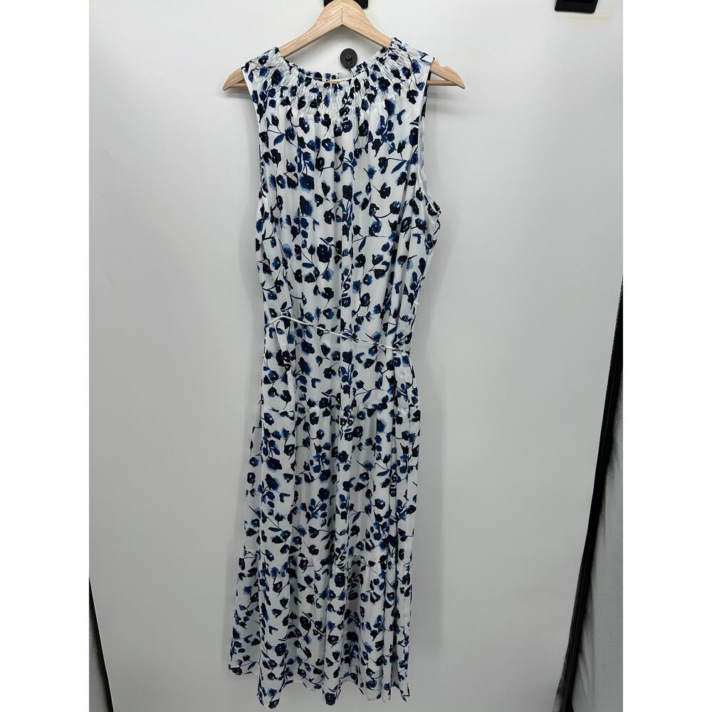 Elizabeth &‎ James Blue Floral Sleeveless Maxi Dress Women Sz XXL Tiered Smocked